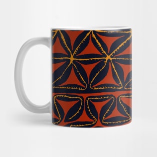 Tropical Tribal Tapa - Rust Black Mug